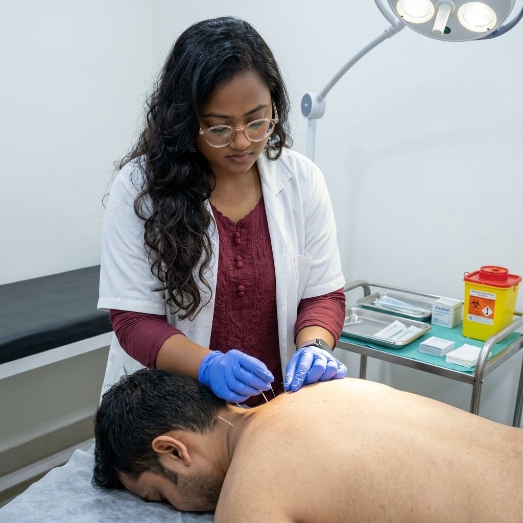 Dr. Pushpa Sharma performing dry needling CDNT therapy for trigger point release in Mumbai