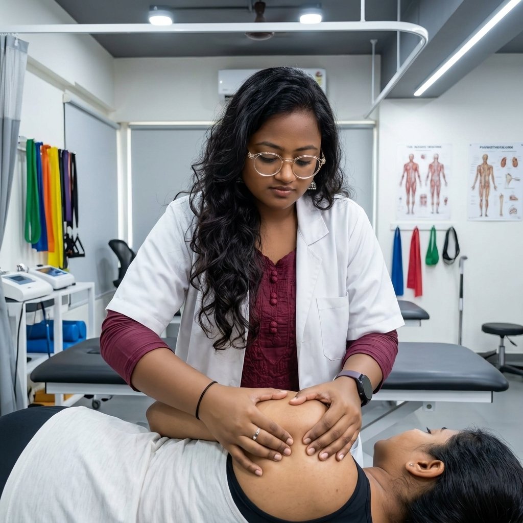 Dr. Pushpa Sharma performing COMT orthopedic manual therapy joint mobilization in Mumbai